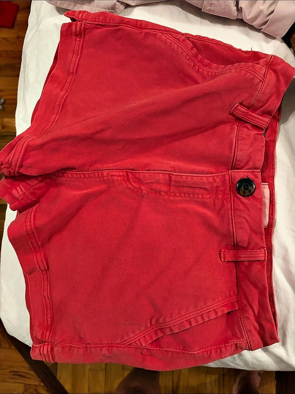 BKE Stella Mid-Rise Stretch Short Cargo Shorts Pink Waist 27
